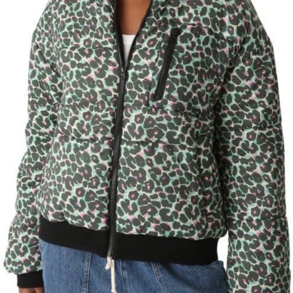 Electric & Rose Green and Black Quilted Puffer Jacket